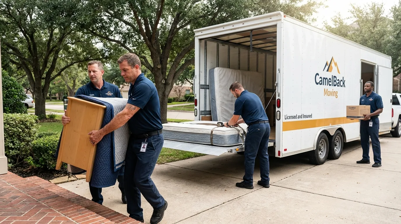 Crew loading residential truck for cross-state move from Johnstown, OH